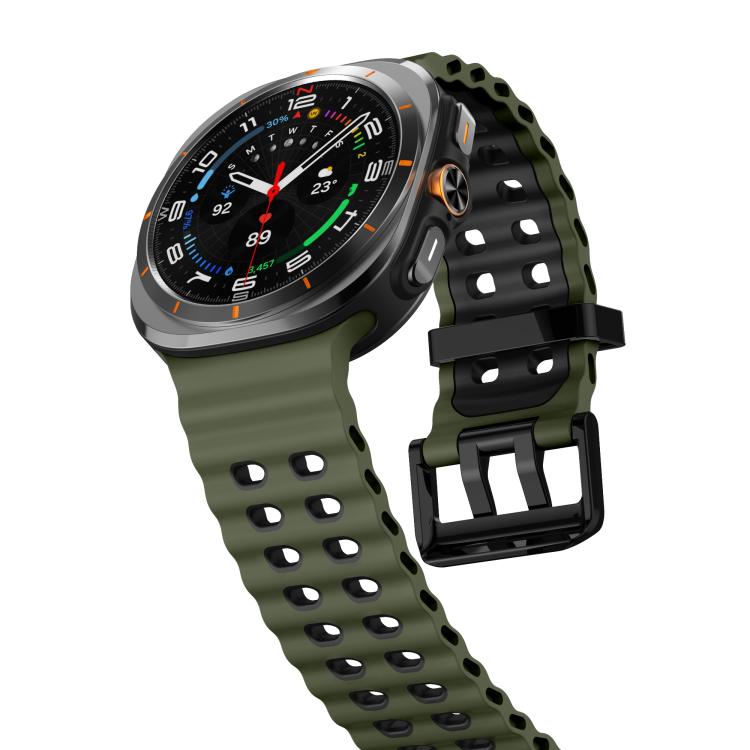 For Samsung Galaxy Watch Ultra 47mm / Ultra 2025 Kalebol Ocean Two-tone Silicone Strap