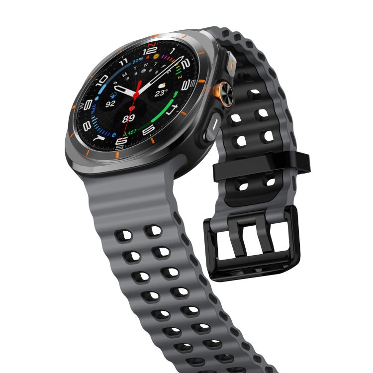 For Samsung Galaxy Watch Ultra 47mm / Ultra 2025 Kalebol Ocean Two-tone Silicone Strap