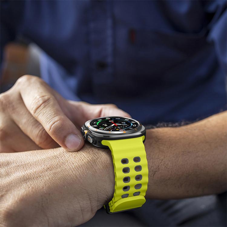 For Samsung Galaxy Watch Ultra 47mm / Ultra 2025 Kalebol Ocean Two-tone Silicone Strap