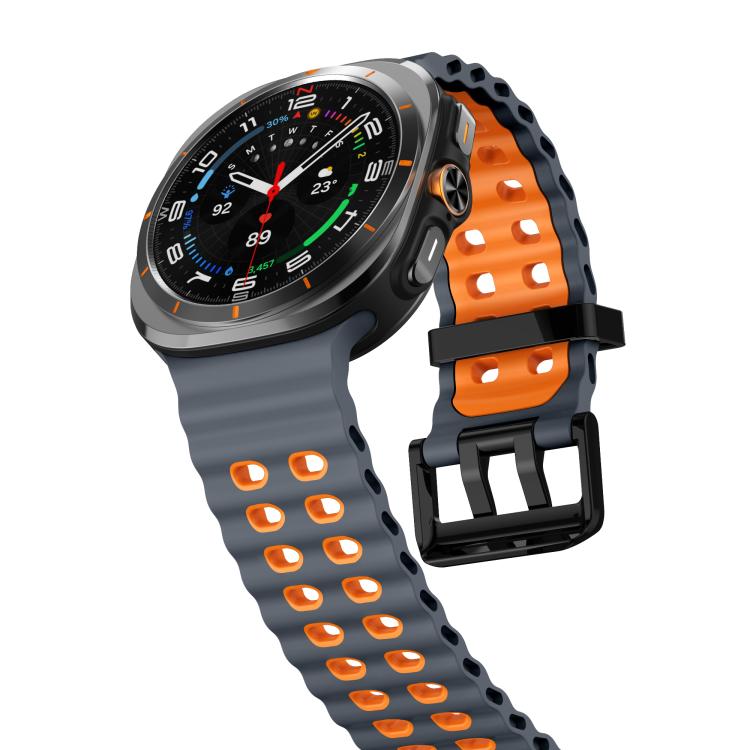 For Samsung Galaxy Watch Ultra 47mm / Ultra 2025 Kalebol Ocean Two-tone Silicone Strap