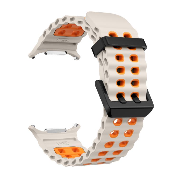 For Samsung Galaxy Watch Ultra 47mm / Ultra 2025 Kalebol Ocean Two-tone Silicone Strap