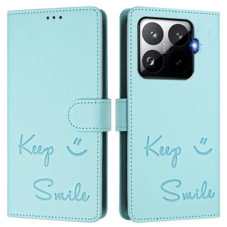 For Xiaomi 15T Pro 5G Smile Embossing RFID Leather Phone Case