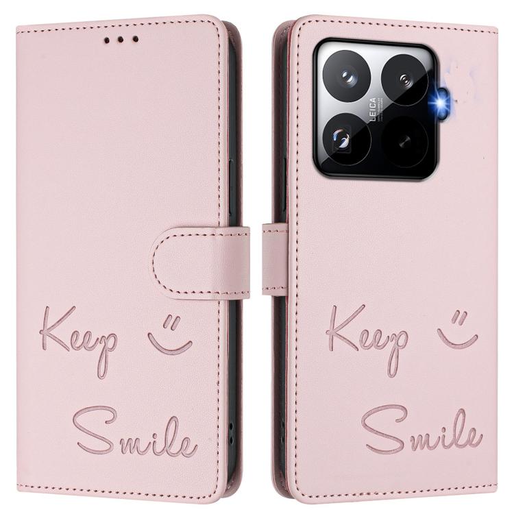 For Xiaomi 15T Pro 5G Smile Embossing RFID Leather Phone Case