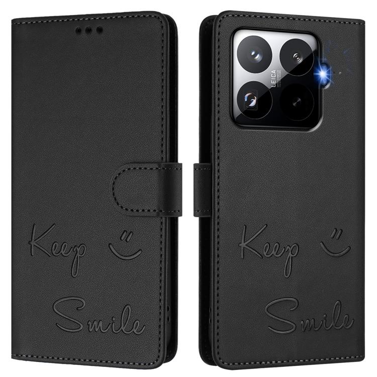 For Xiaomi 15T Pro 5G Smile Embossing RFID Leather Phone Case