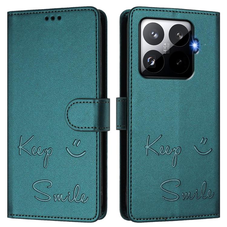 For Xiaomi 15T Pro 5G Smile Embossing RFID Leather Phone Case