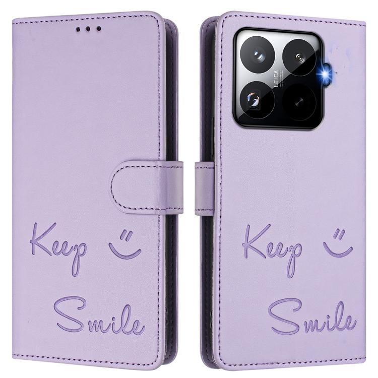 For Xiaomi 15T Pro 5G Smile Embossing RFID Leather Phone Case