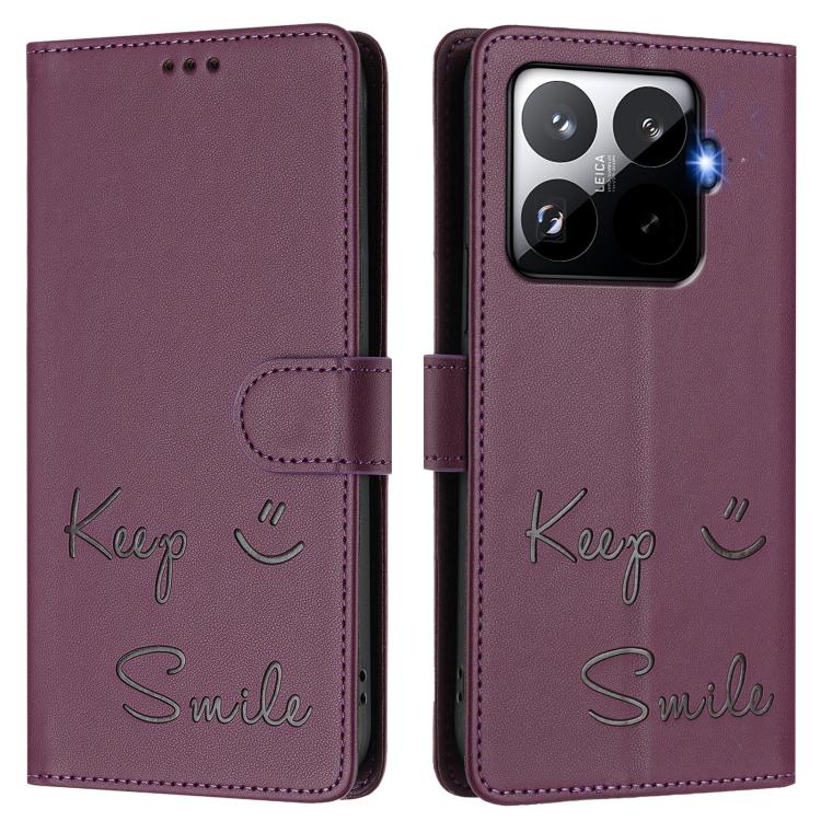 For Xiaomi 15T Pro 5G Smile Embossing RFID Leather Phone Case