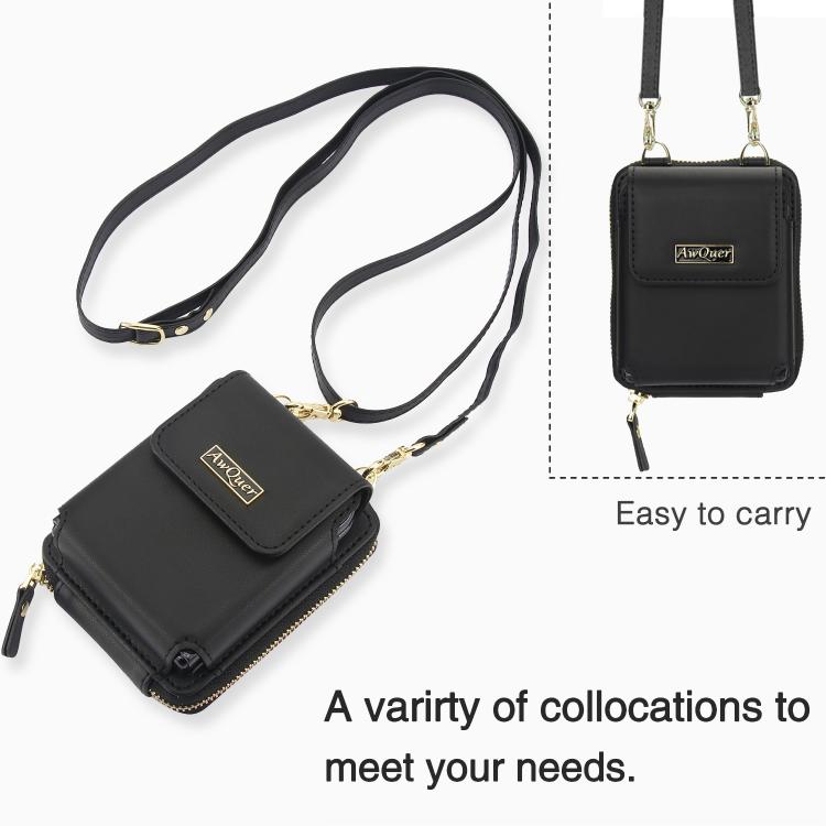 For Samsung Galaxy Z Flip7 /7 FE /6 /5 AwQuer AW005 Crossbody Folding Phone Leather Bag