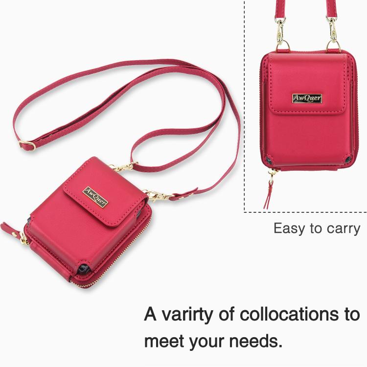 For Samsung Galaxy Z Flip7 /7 FE /6 /5 AwQuer AW005 Crossbody Folding Phone Leather Bag