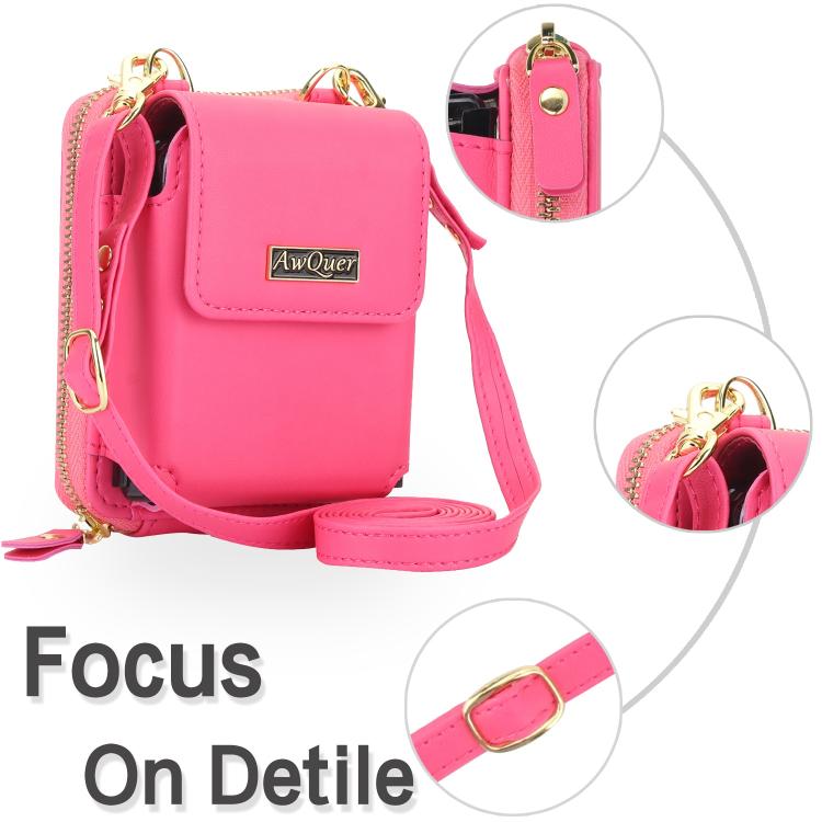 For Samsung Galaxy Z Flip7 /7 FE /6 /5 AwQuer AW005 Crossbody Folding Phone Leather Bag