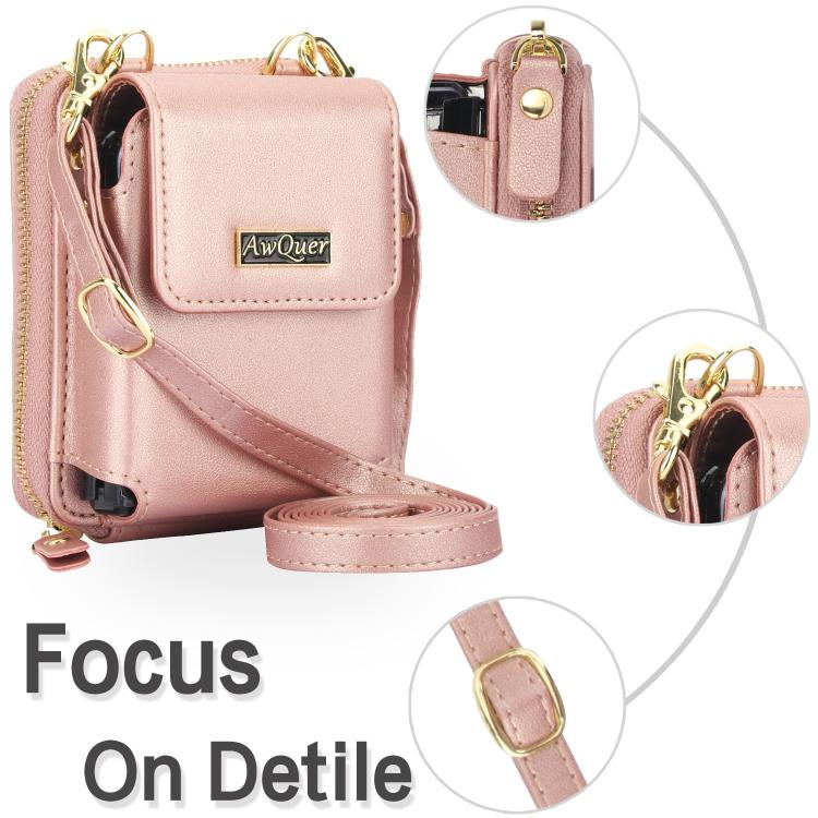 For Samsung Galaxy Z Flip7 /7 FE /6 /5 AwQuer AW005 Crossbody Folding Phone Leather Bag