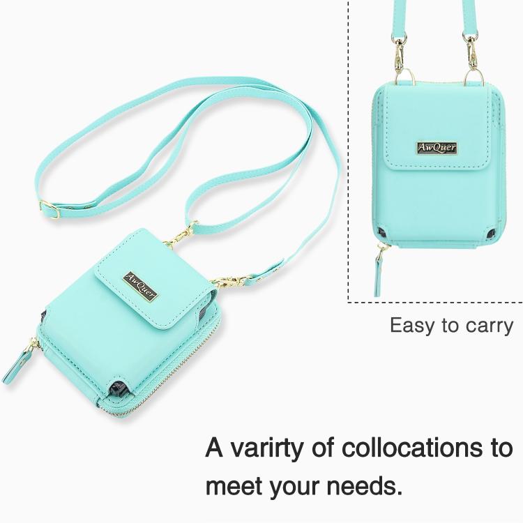 For Samsung Galaxy Z Flip7 /7 FE /6 /5 AwQuer AW005 Crossbody Folding Phone Leather Bag