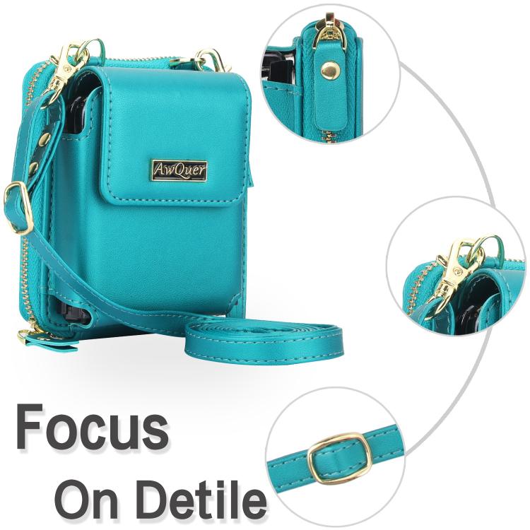 For Samsung Galaxy Z Flip7 /7 FE /6 /5 AwQuer AW005 Crossbody Folding Phone Leather Bag