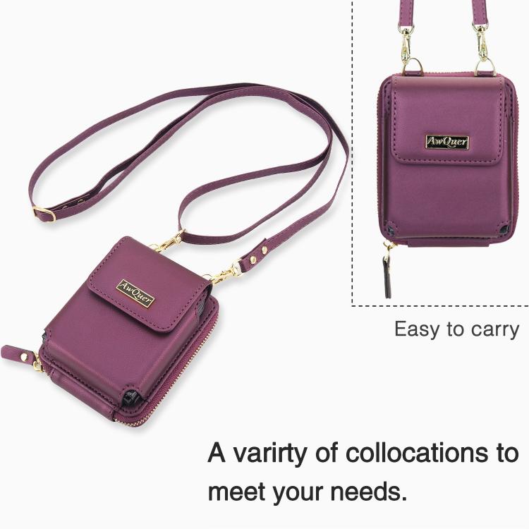 For Samsung Galaxy Z Flip7 /7 FE /6 /5 AwQuer AW005 Crossbody Folding Phone Leather Bag