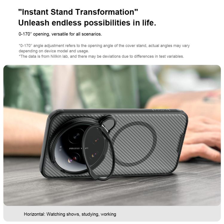 For Xiaomi 17 Ultra NILLKIN CamShield Prop MagSafe Magnetic Translucent PC Phone Case - Black