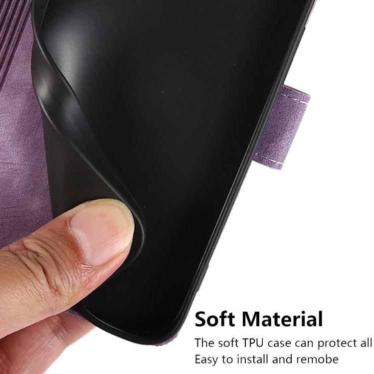 For Samsung Galaxy S24 FE 5G Orchid Butterfly Embossed Leather Phone Case