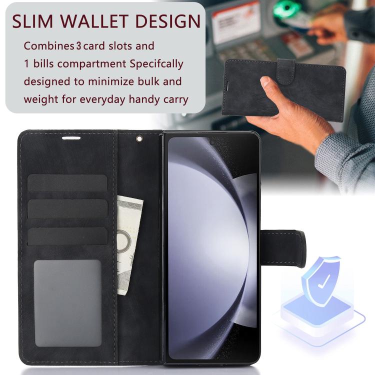 For Samsung Galaxy Z Fold6 Orchid Butterfly Embossed Leather Phone Case