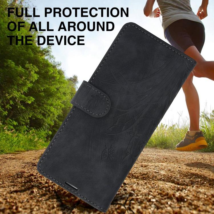 For Samsung Galaxy Z Fold6 Orchid Butterfly Embossed Leather Phone Case
