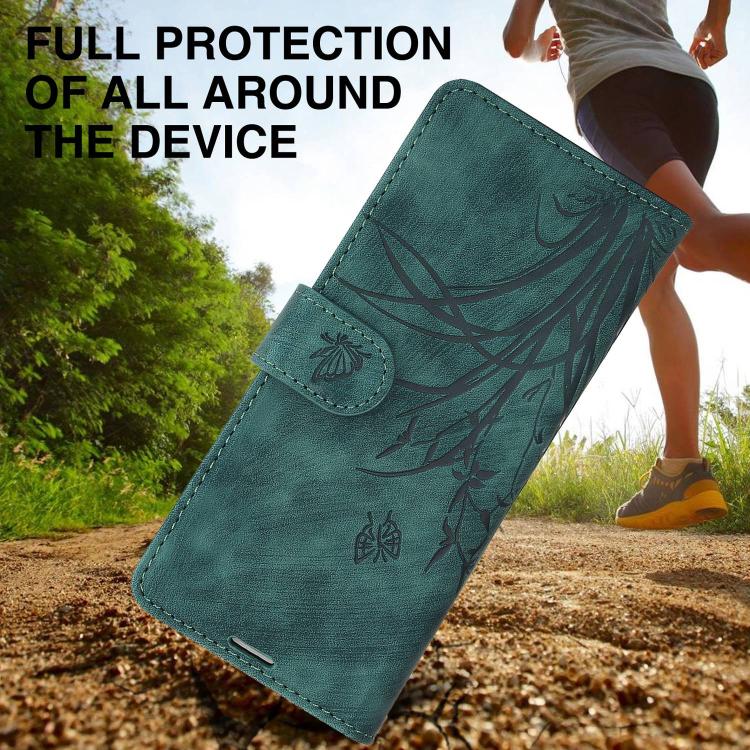 For Samsung Galaxy Z Fold6 Orchid Butterfly Embossed Leather Phone Case