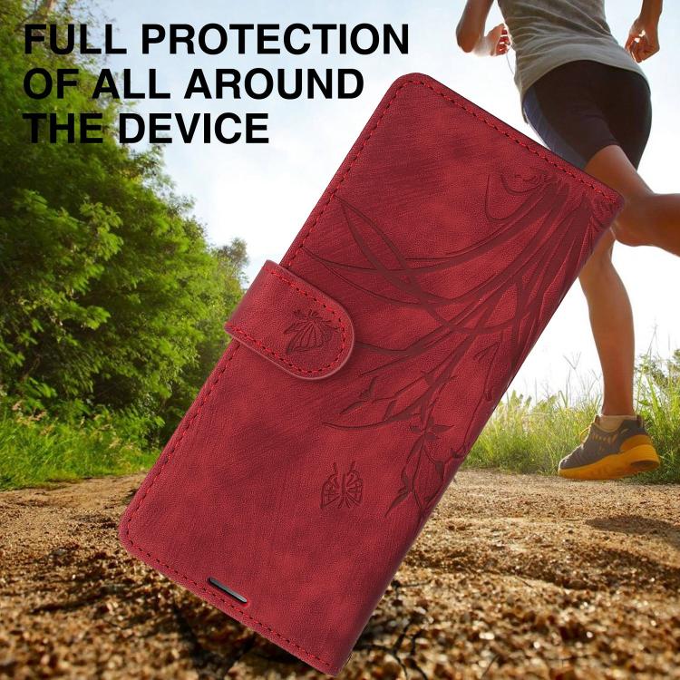 For Samsung Galaxy Z Fold6 Orchid Butterfly Embossed Leather Phone Case