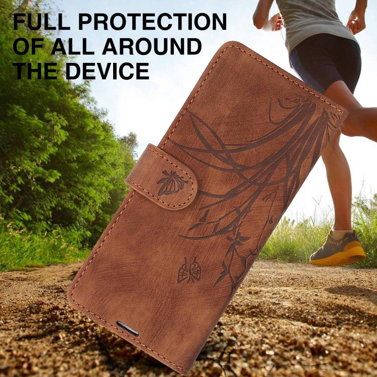 For Samsung Galaxy Z Fold6 Orchid Butterfly Embossed Leather Phone Case