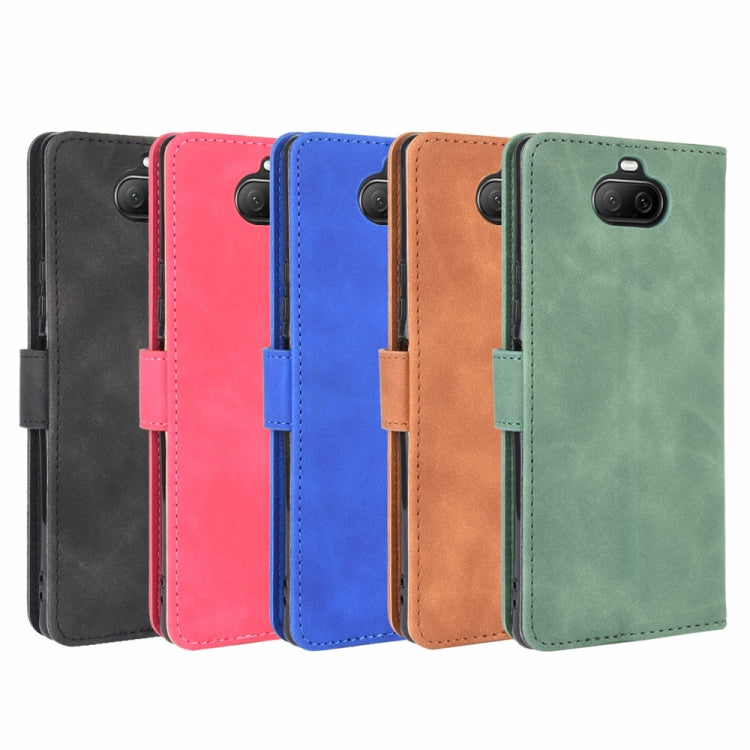 For Sony Xperia 8 Solid Color Skin Feel Magnetic Buckle Horizontal Flip Calf Texture PU Leather Case with Holder & Card Slots & Wallet