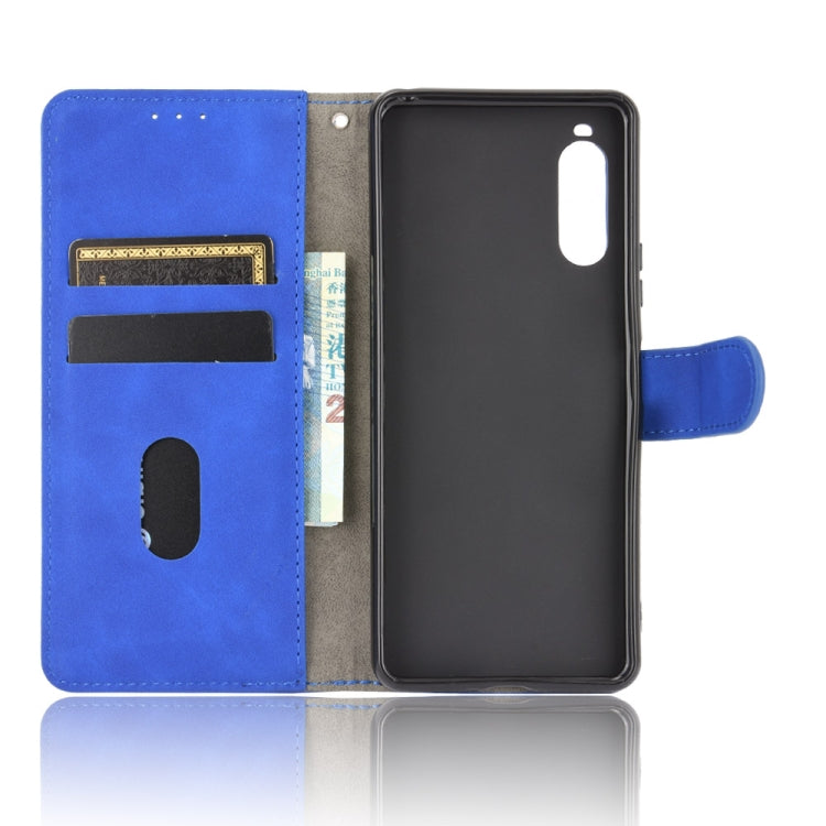 For Sony Xperia 10 II Solid Color Skin Feel Magnetic Buckle Horizontal Flip Calf Texture PU Leather Case with Holder & Card Slots & Wallet