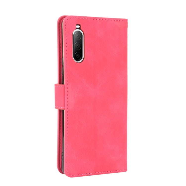 For Sony Xperia 10 II Solid Color Skin Feel Magnetic Buckle Horizontal Flip Calf Texture PU Leather Case with Holder & Card Slots & Wallet