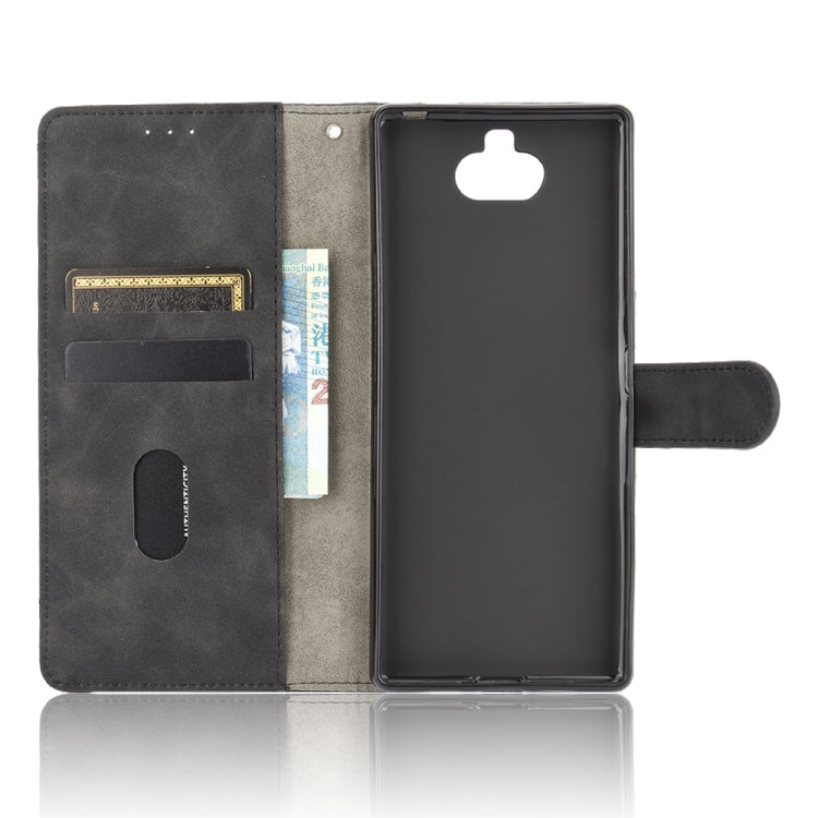 For Sony Xperia 10 Plus Solid Color Skin Feel Magnetic Buckle Horizontal Flip Calf Texture PU Leather Case with Holder & Card Slots & Wallet