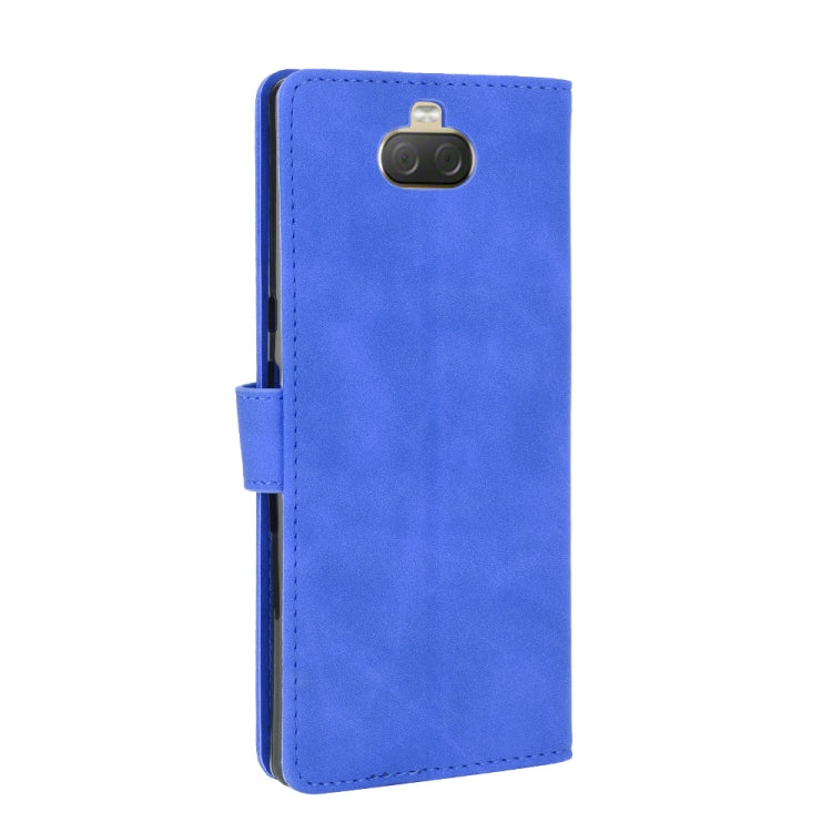 For Sony Xperia 10 Plus Solid Color Skin Feel Magnetic Buckle Horizontal Flip Calf Texture PU Leather Case with Holder & Card Slots & Wallet