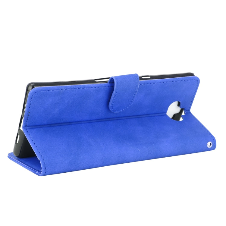 For Sony Xperia 10 Plus Solid Color Skin Feel Magnetic Buckle Horizontal Flip Calf Texture PU Leather Case with Holder & Card Slots & Wallet