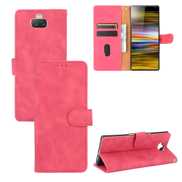 For Sony Xperia 10 Plus Solid Color Skin Feel Magnetic Buckle Horizontal Flip Calf Texture PU Leather Case with Holder & Card Slots & Wallet