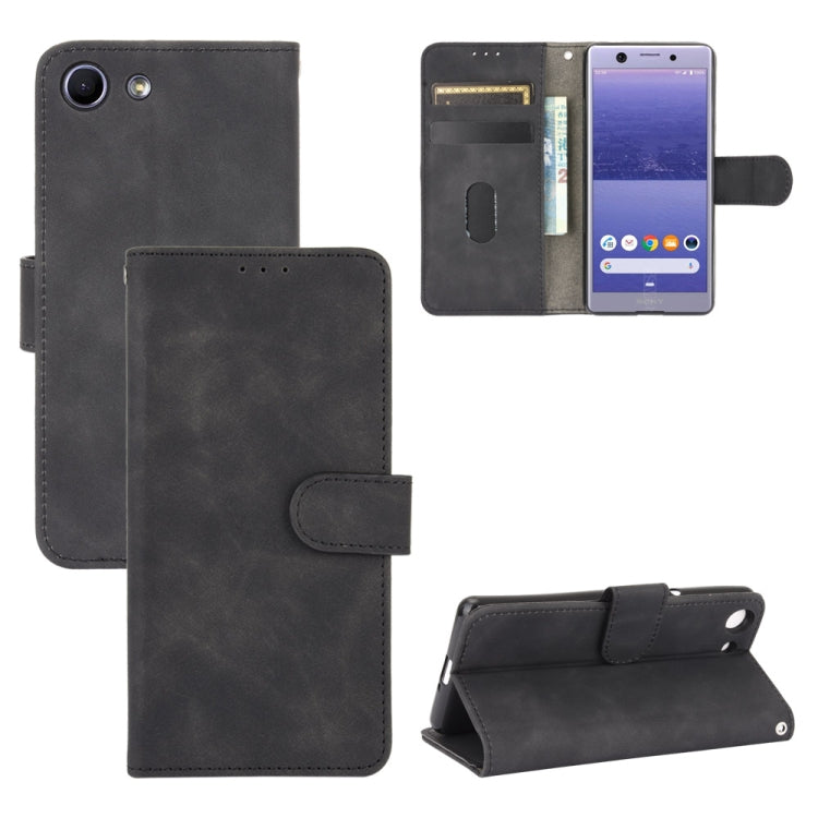 For Sony Xperia Ace Solid Color Skin Feel Magnetic Buckle Horizontal Flip Calf Texture PU Leather Case with Holder & Card Slots & Wallet
