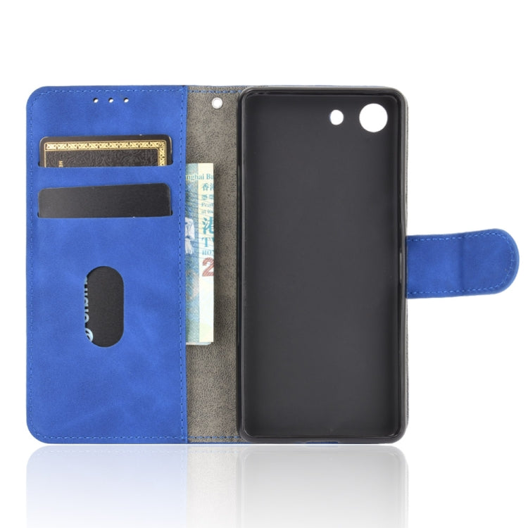 For Sony Xperia Ace Solid Color Skin Feel Magnetic Buckle Horizontal Flip Calf Texture PU Leather Case with Holder & Card Slots & Wallet