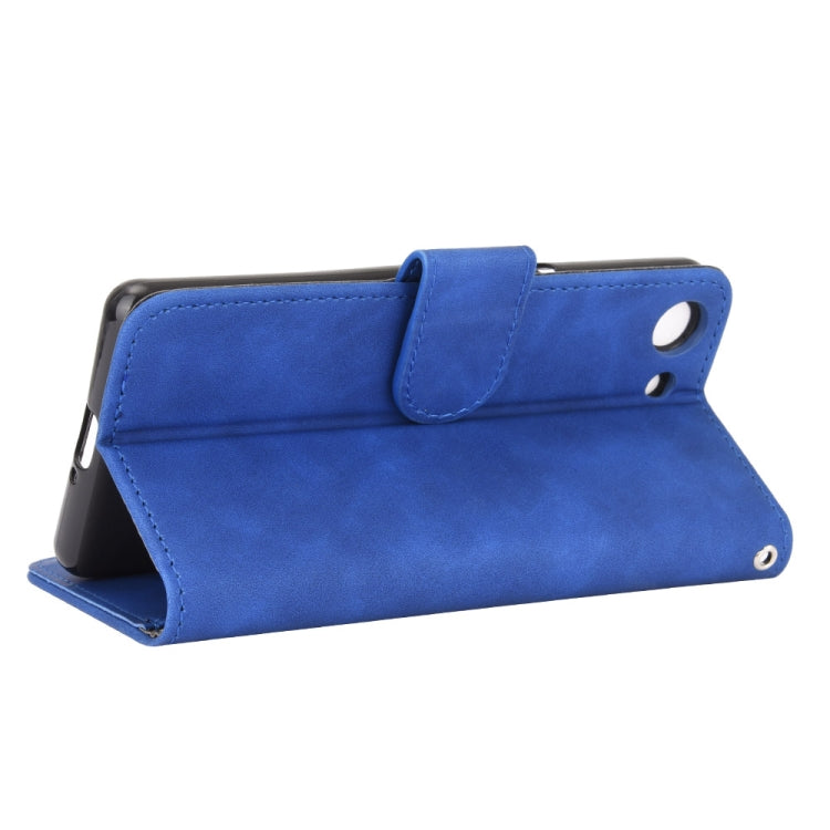 For Sony Xperia Ace Solid Color Skin Feel Magnetic Buckle Horizontal Flip Calf Texture PU Leather Case with Holder & Card Slots & Wallet