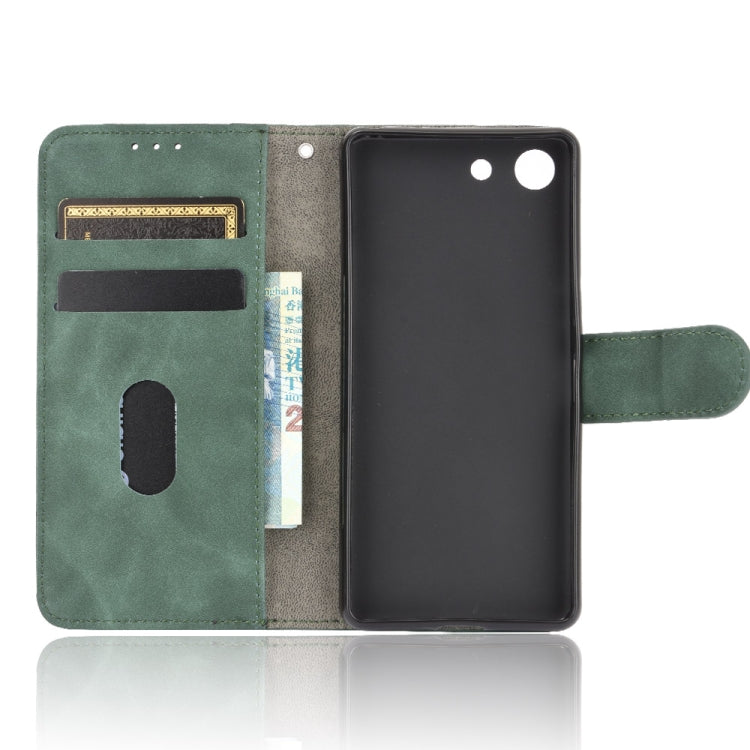 For Sony Xperia Ace Solid Color Skin Feel Magnetic Buckle Horizontal Flip Calf Texture PU Leather Case with Holder & Card Slots & Wallet