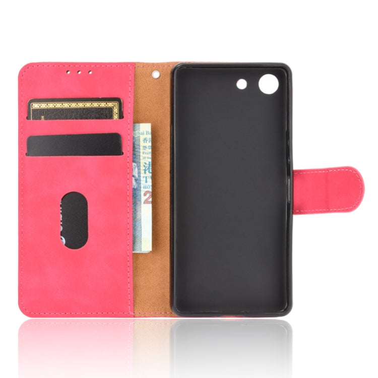 For Sony Xperia Ace Solid Color Skin Feel Magnetic Buckle Horizontal Flip Calf Texture PU Leather Case with Holder & Card Slots & Wallet