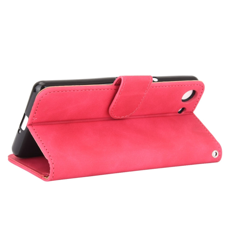 For Sony Xperia Ace Solid Color Skin Feel Magnetic Buckle Horizontal Flip Calf Texture PU Leather Case with Holder & Card Slots & Wallet