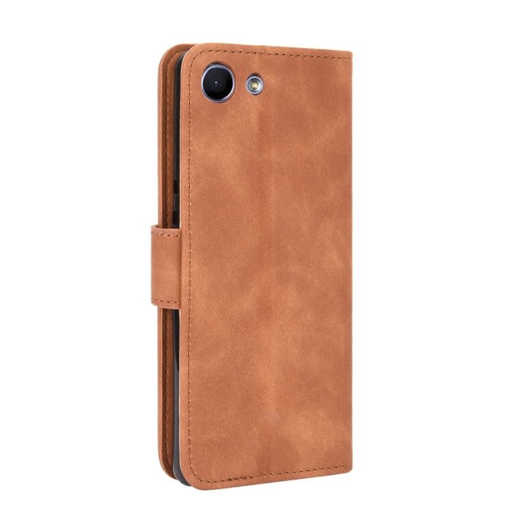For Sony Xperia Ace Solid Color Skin Feel Magnetic Buckle Horizontal Flip Calf Texture PU Leather Case with Holder & Card Slots & Wallet