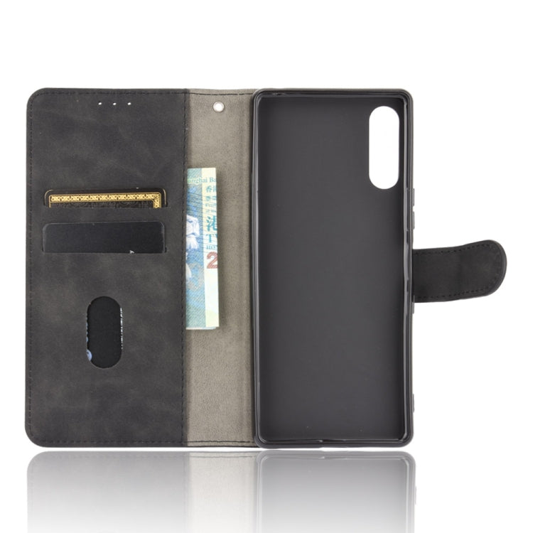 For Sony Xperia L4 Solid Color Skin Feel Magnetic Buckle Horizontal Flip Calf Texture PU Leather Case with Holder & Card Slots & Wallet