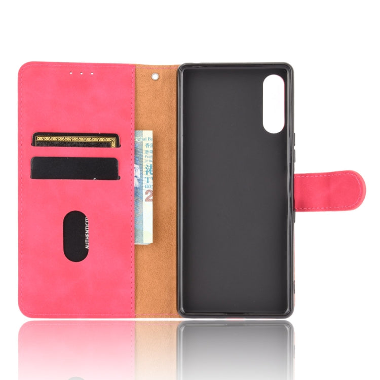 For Sony Xperia L4 Solid Color Skin Feel Magnetic Buckle Horizontal Flip Calf Texture PU Leather Case with Holder & Card Slots & Wallet