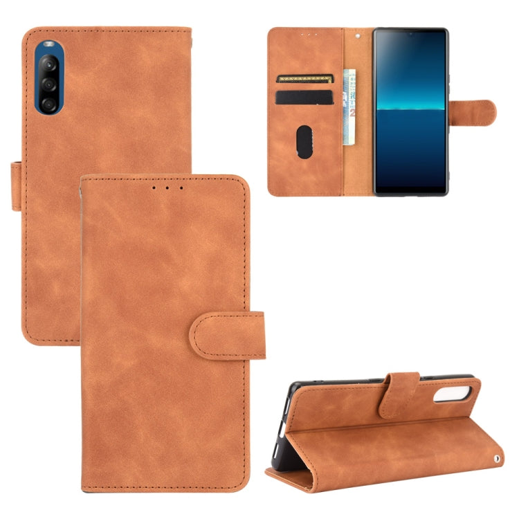 For Sony Xperia L4 Solid Color Skin Feel Magnetic Buckle Horizontal Flip Calf Texture PU Leather Case with Holder & Card Slots & Wallet