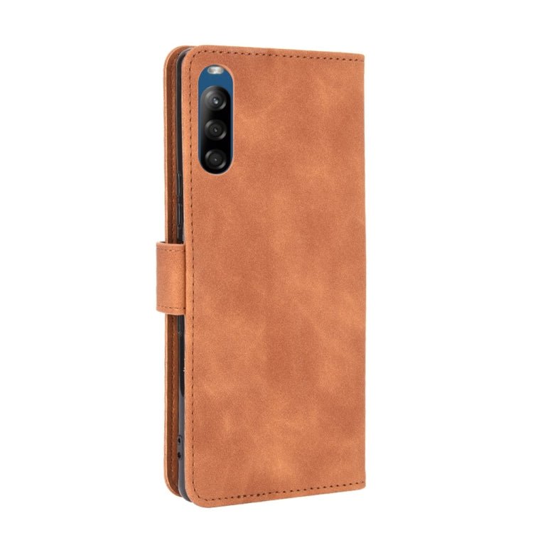 For Sony Xperia L4 Solid Color Skin Feel Magnetic Buckle Horizontal Flip Calf Texture PU Leather Case with Holder & Card Slots & Wallet
