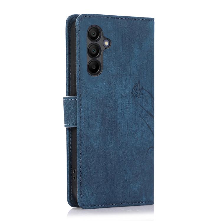 For Samsung Galaxy A16 5G Orchid Butterfly Embossed Leather Phone Case