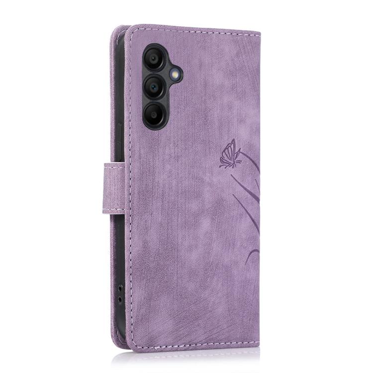 For Samsung Galaxy A16 5G Orchid Butterfly Embossed Leather Phone Case