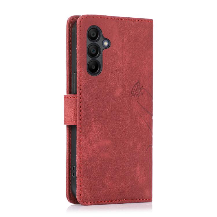 For Samsung Galaxy A16 5G Orchid Butterfly Embossed Leather Phone Case