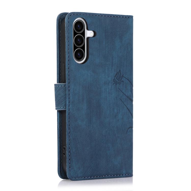 For Samsung Galaxy A36 5G Orchid Butterfly Embossed Leather Phone Case