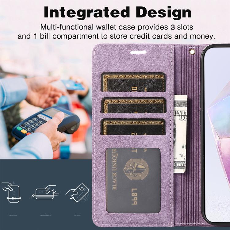 For Samsung Galaxy A36 5G Orchid Butterfly Embossed Leather Phone Case