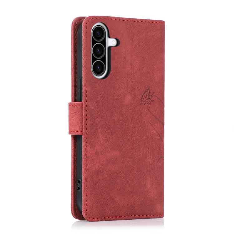 For Samsung Galaxy A36 5G Orchid Butterfly Embossed Leather Phone Case