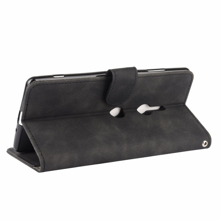 For Sony Xperia XZ3 Solid Color Skin Feel Magnetic Buckle Horizontal Flip Calf Texture PU Leather Case with Holder & Card Slots & Wallet